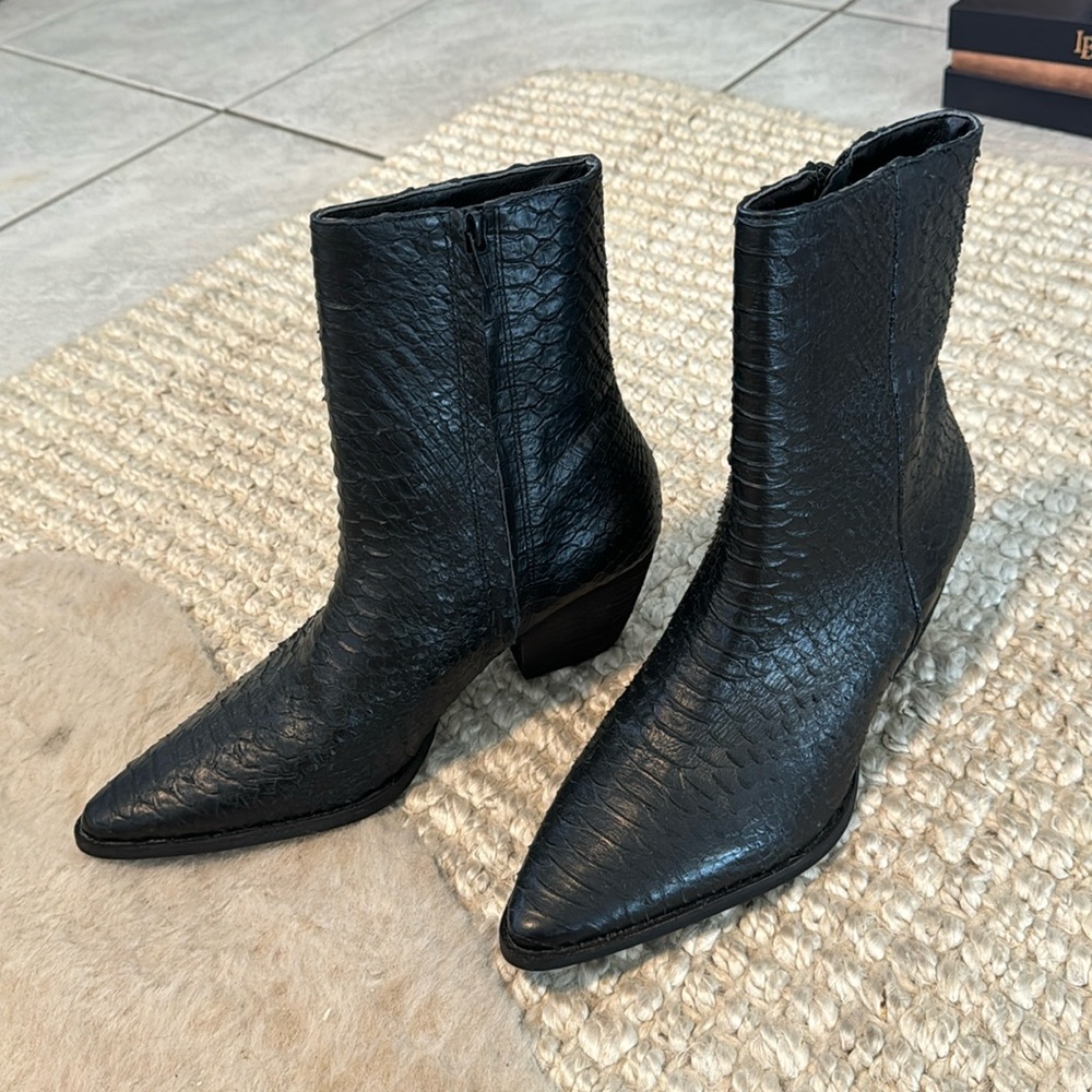 Matisse Black Reptile Caty Bootie